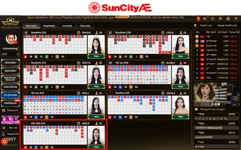 Cách bước tham gia cá cược Xóc Đĩa online tại SUNCITY